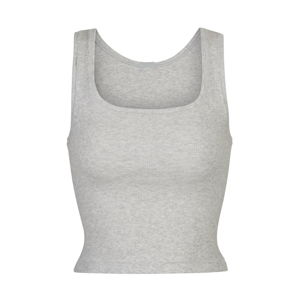 SKIMS COTTON RIB TANK LIGHT HEATHER GREY